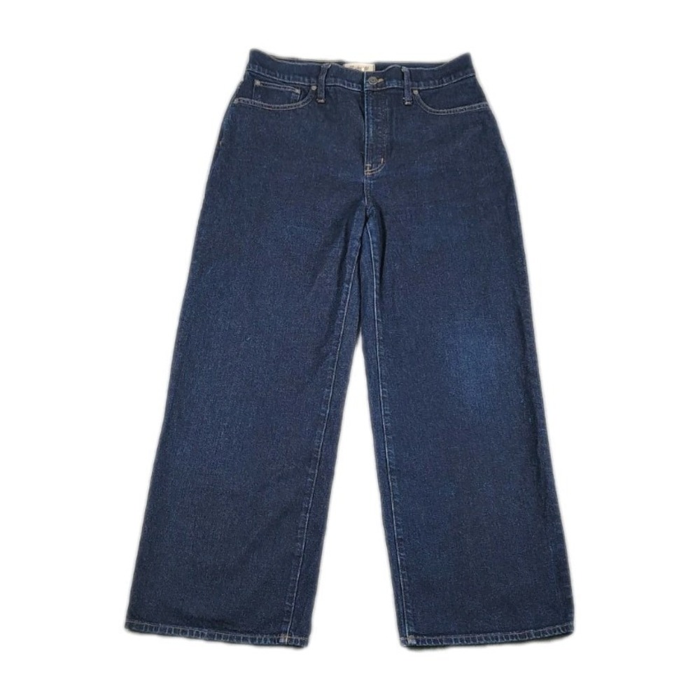 Madewell The Perfect Vintage Wide Leg Jeans Women's Size 32 Blue Denim Dark Wash